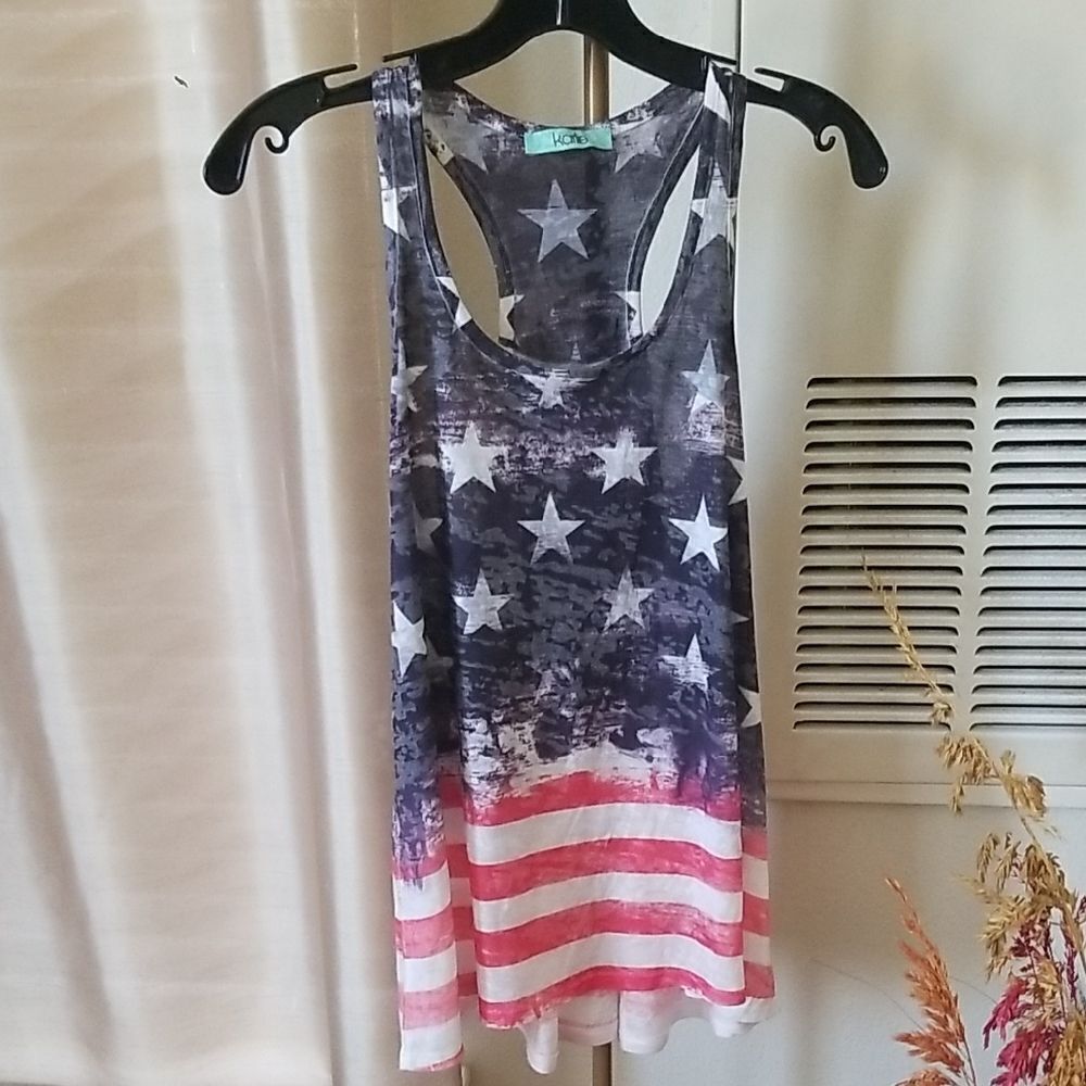 Karlie American Flag Tank Top Wmn's Size Small